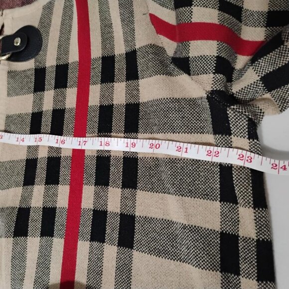 Kasper Plaid Cardigan Duster with Buckle Neck Closure Size 1X - Picture 6 of 8